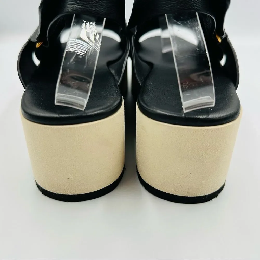 Vince Black Leather Platform Sandals Women's SZ 8.5 Versatile Comfortable